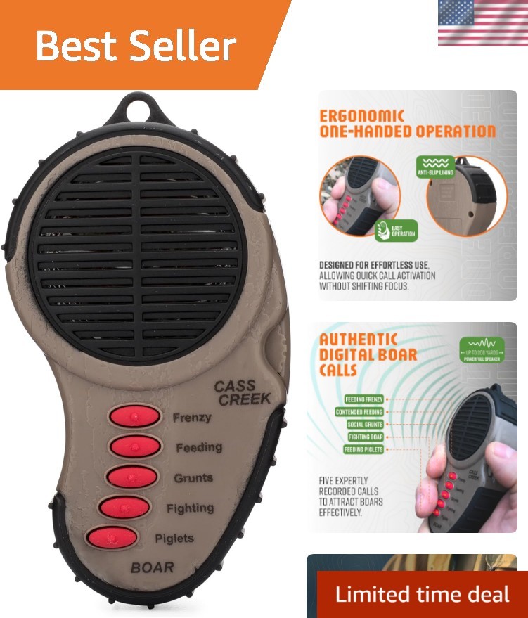 Durable Ergo Handheld Game Call: 200-Yard Sound Projection for Hunting Success