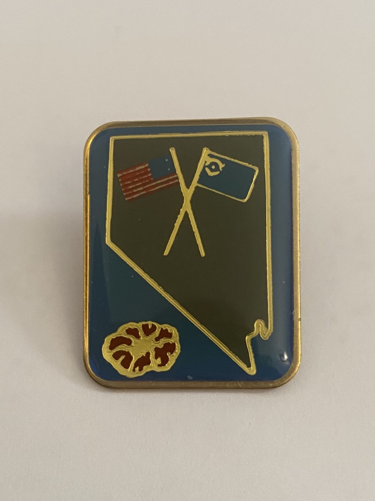 State Of Nevada Outline With American Flag Lapel Pin P183