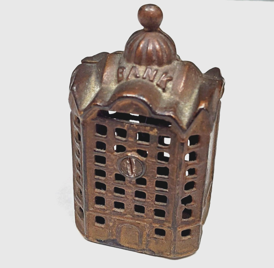 Antique Cast Iron Coin Bank AC Williams Dome Building Early 1900's Figural Old