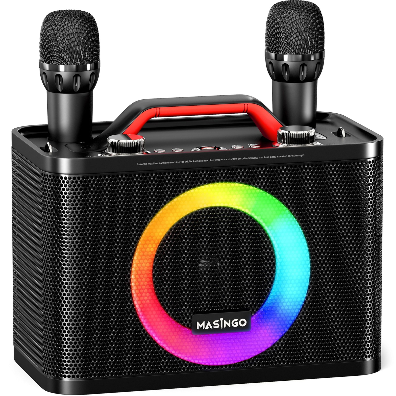 New Karaoke Machine for Adults and with 2 Wireless Microphones, Portable Blue...