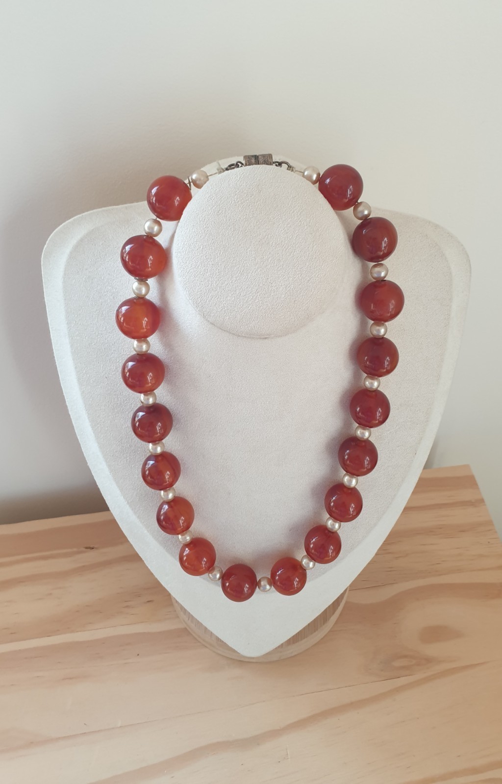 Antique Bakelite Amber Honey Bead Necklace, 47 cm Long, 17 mm Diameter, 60 g