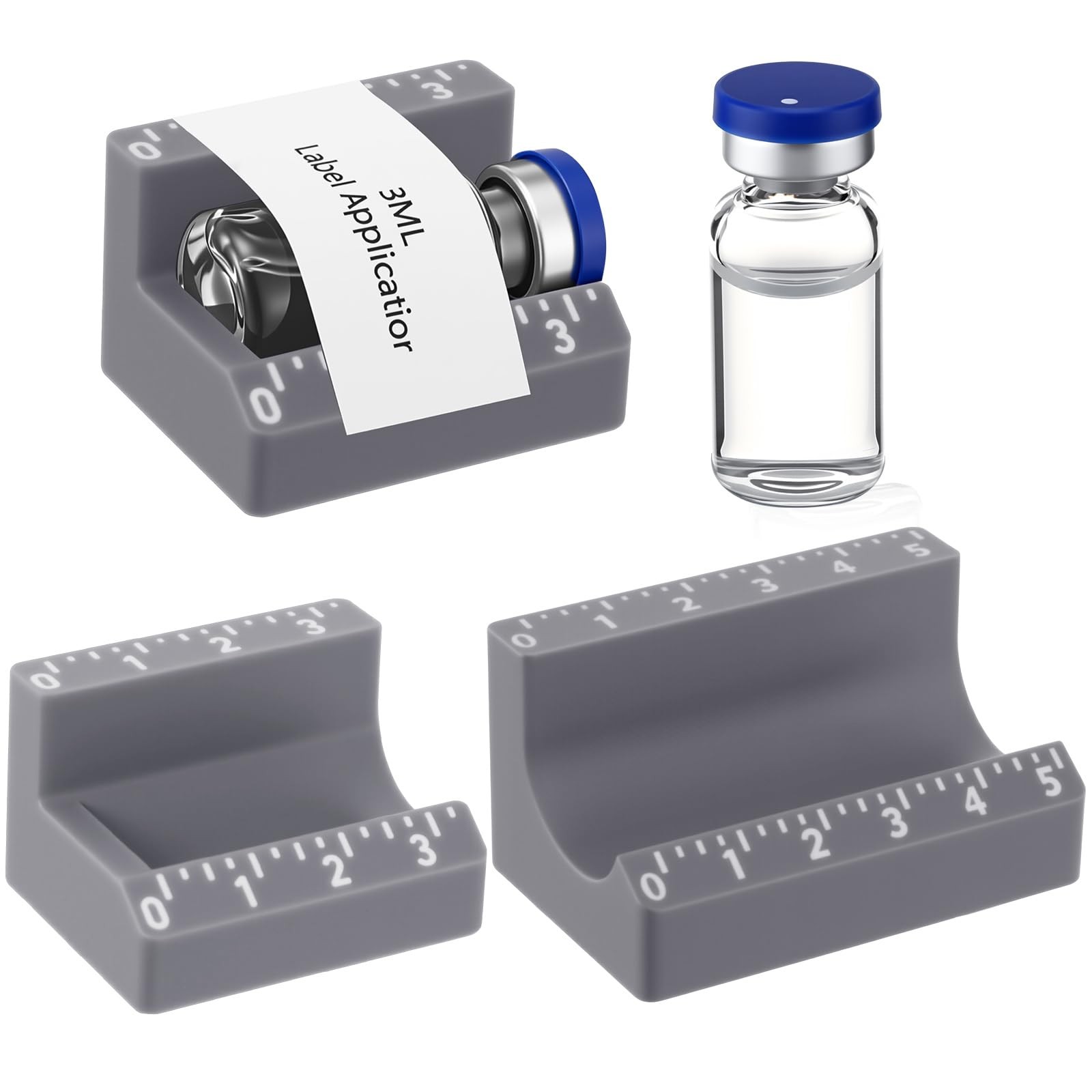 Fiwochic 2 Pcs Vial Label Applicator Bottle Labeling 3ml and 10ml, Grey 