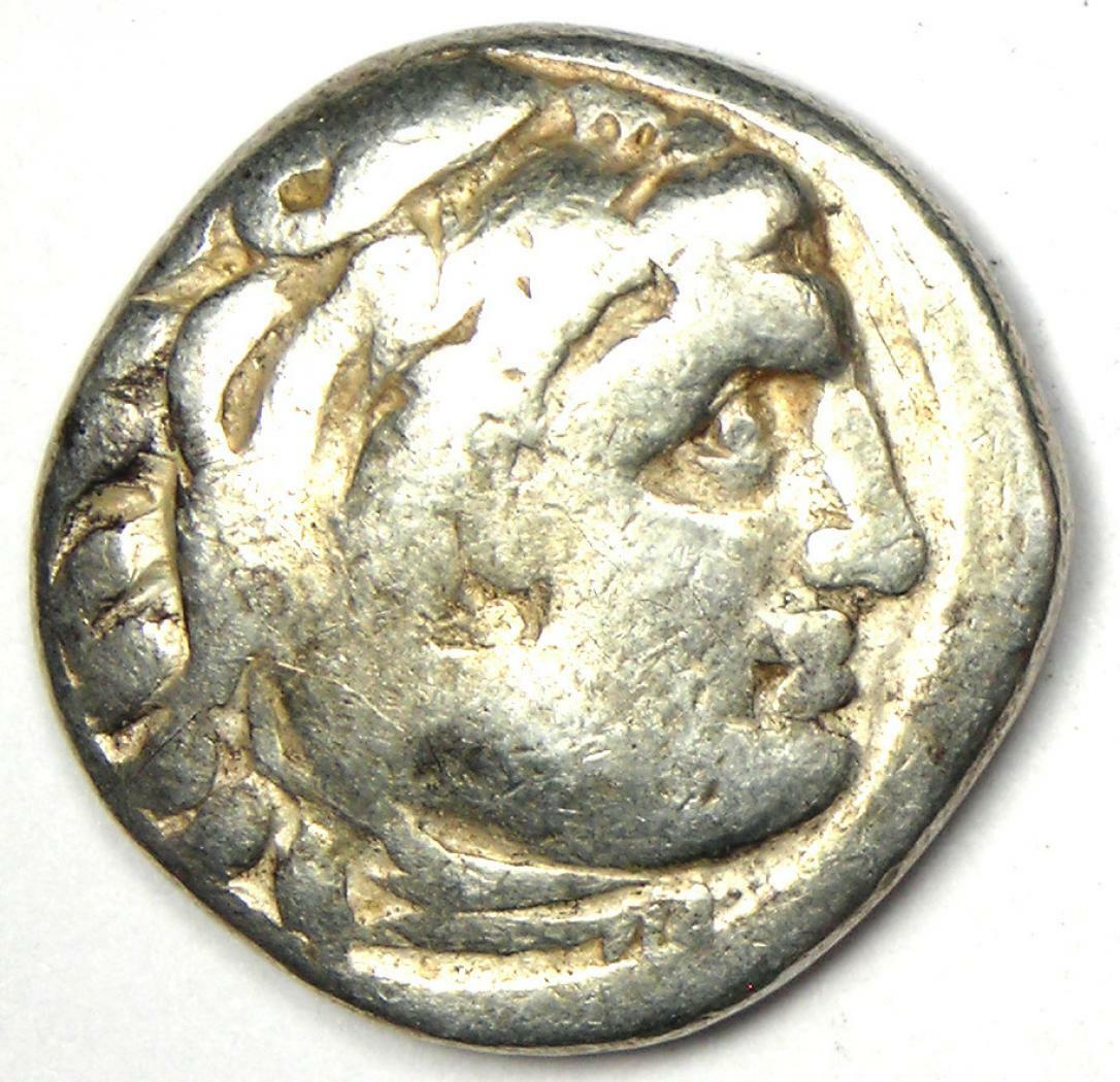 Ancient Alexander the Great AR Drachm Silver Coin 323 BC - Fine / VF Condition