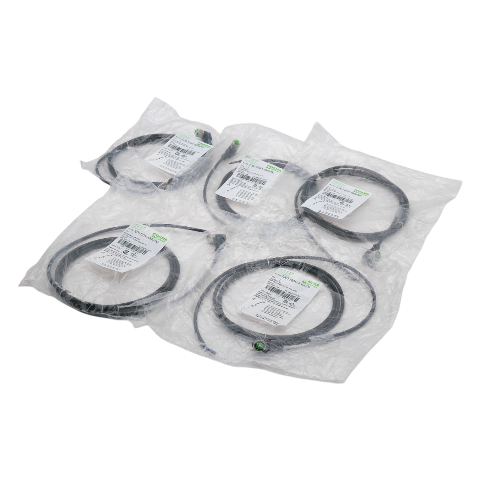 5x Murr Electronics 7000-12341-6340200 M12 Female 90° -Unused-