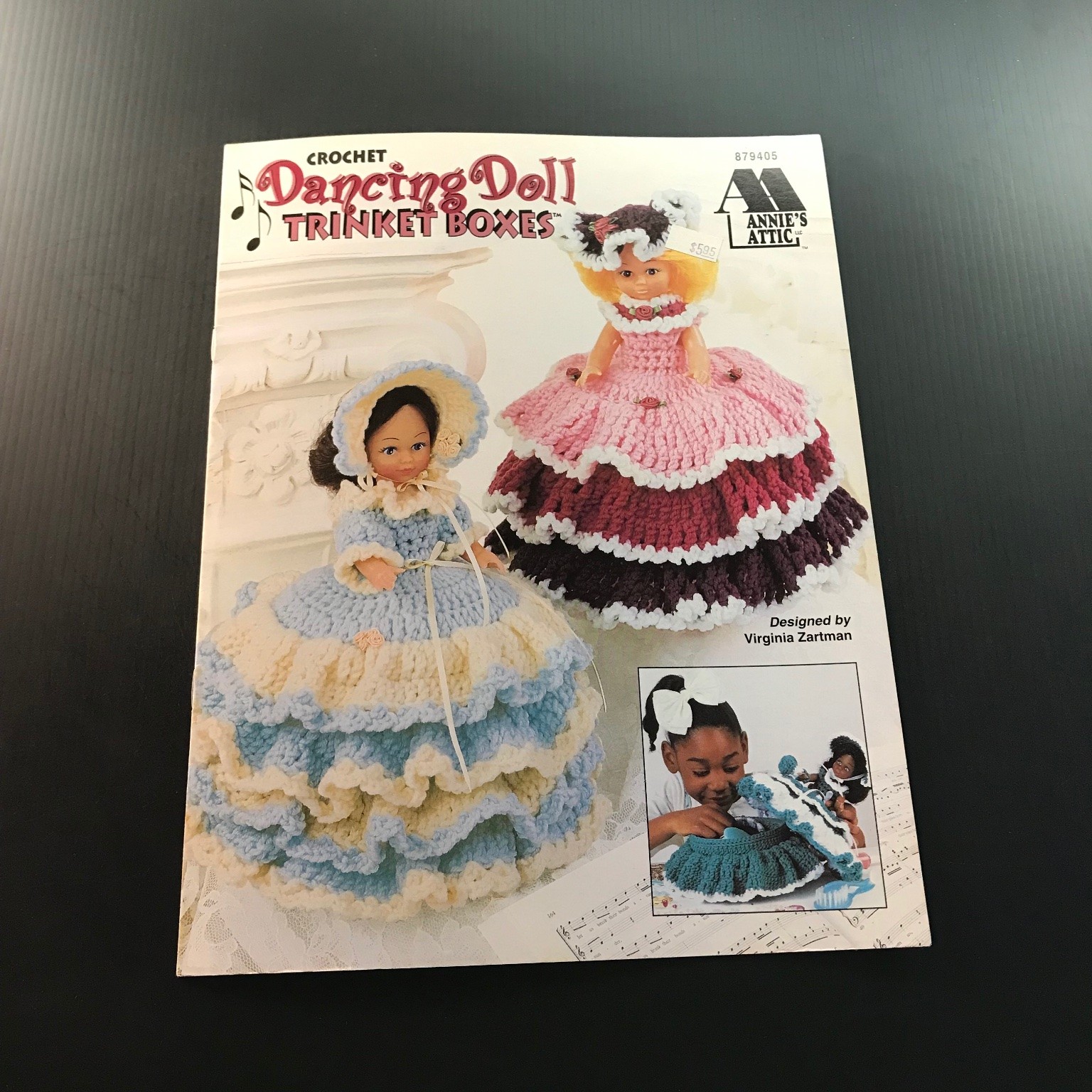 Crochet Dancing Doll Trinket Boxes Virginia Zartman 1996 Vintage Pattern Booklet