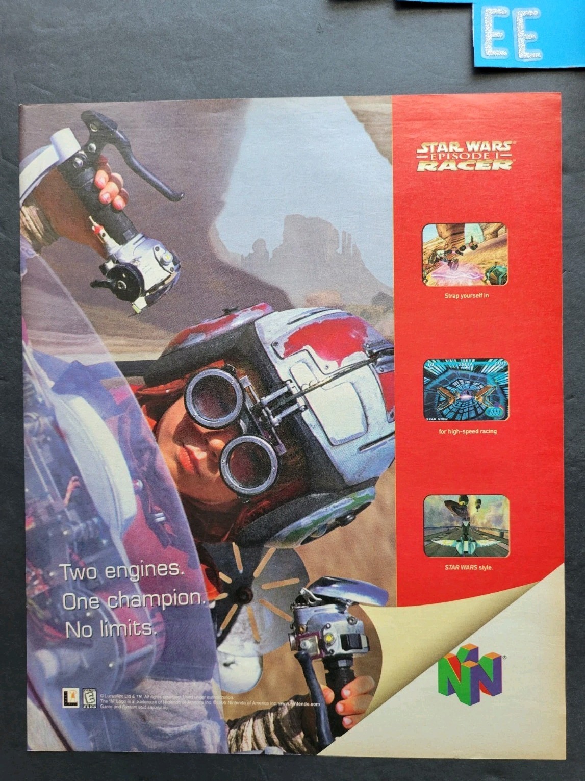 Star wars Episode 1 Racer Video Game Promo Print Advertisement 1999