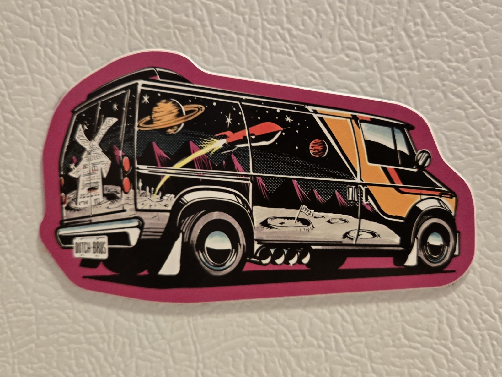Dutch Bros Space Van Sticker Magnet