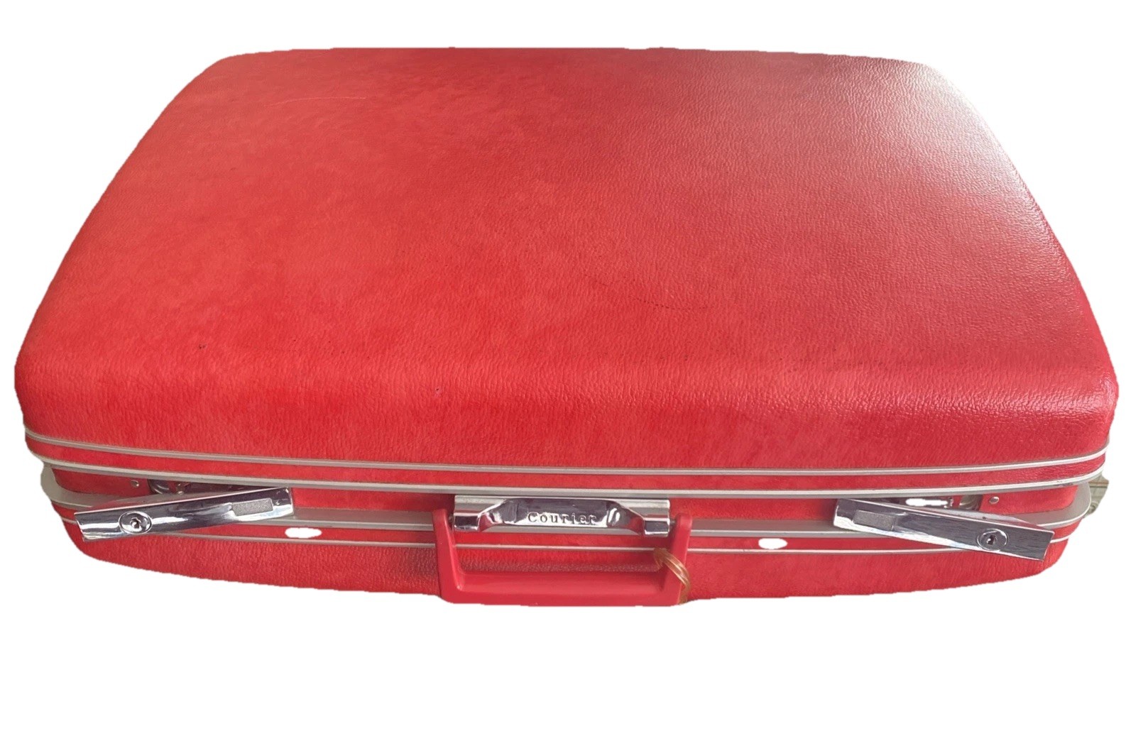 Vintage Samsonite Red Marbled Barbie Silhouette Hard Case Luggage 23x17x7 No Key