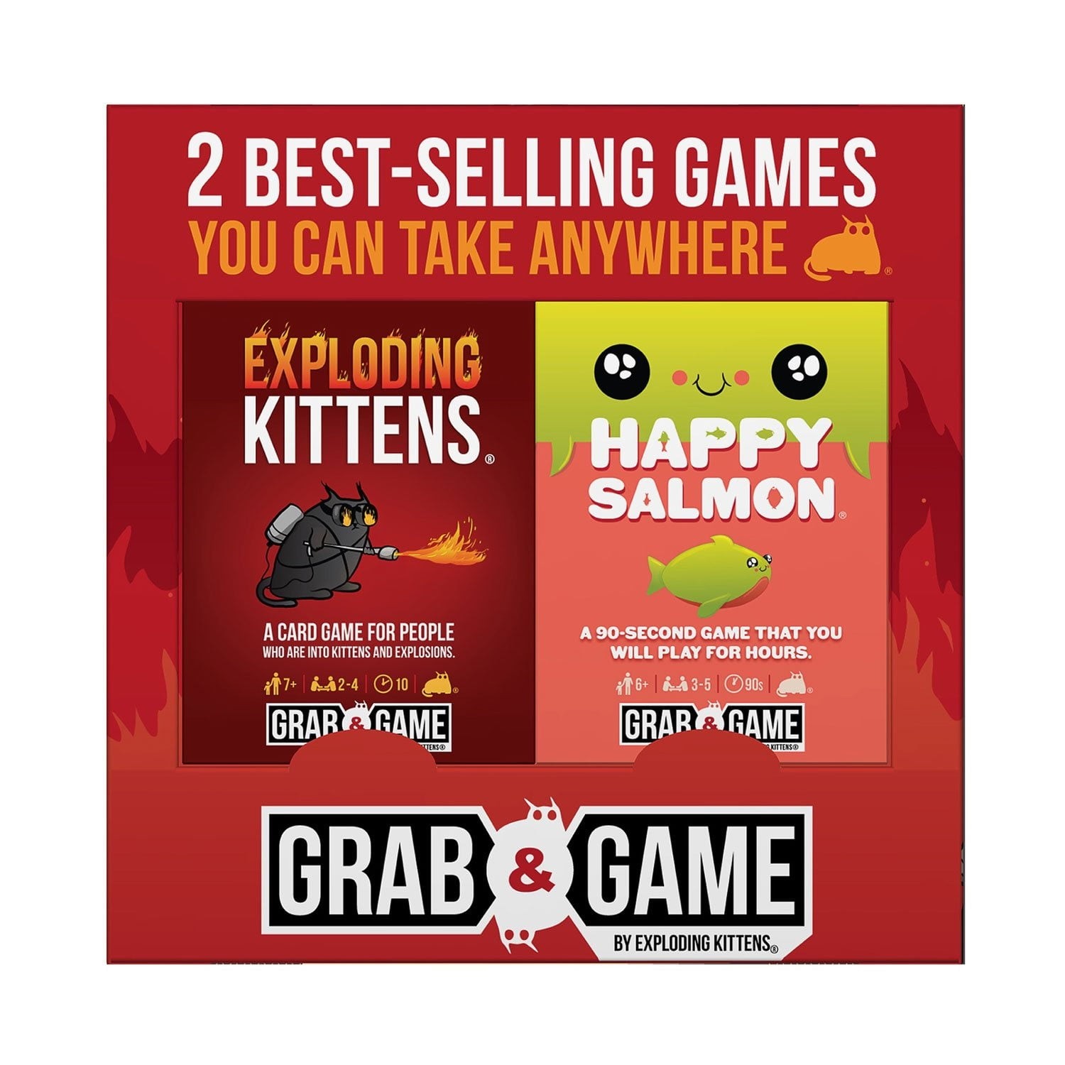 Exploding Kittens & Happy Salmon Grab & Game Edition Card Games Bundle