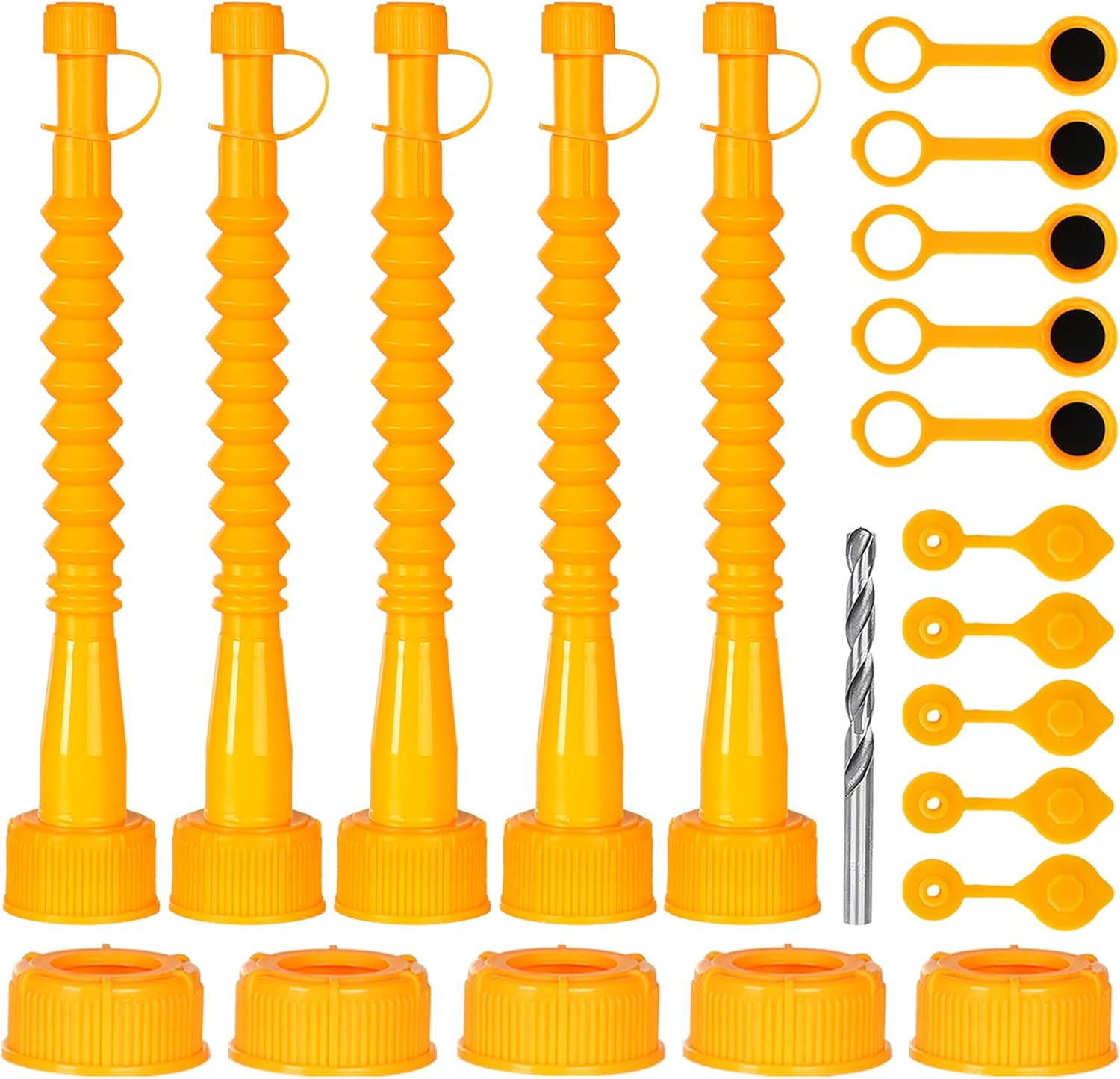 Gas Can Spout Replacement 5 Kits, Gas Can Nozzle Replacement Set for Most 1/2/5 