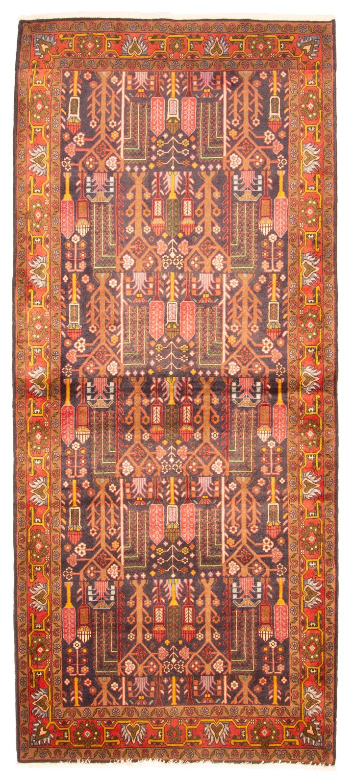 Traditional Vintage Hand-Knotted Oriental Carpet 3'4" x 7'10" Wool Area Rug