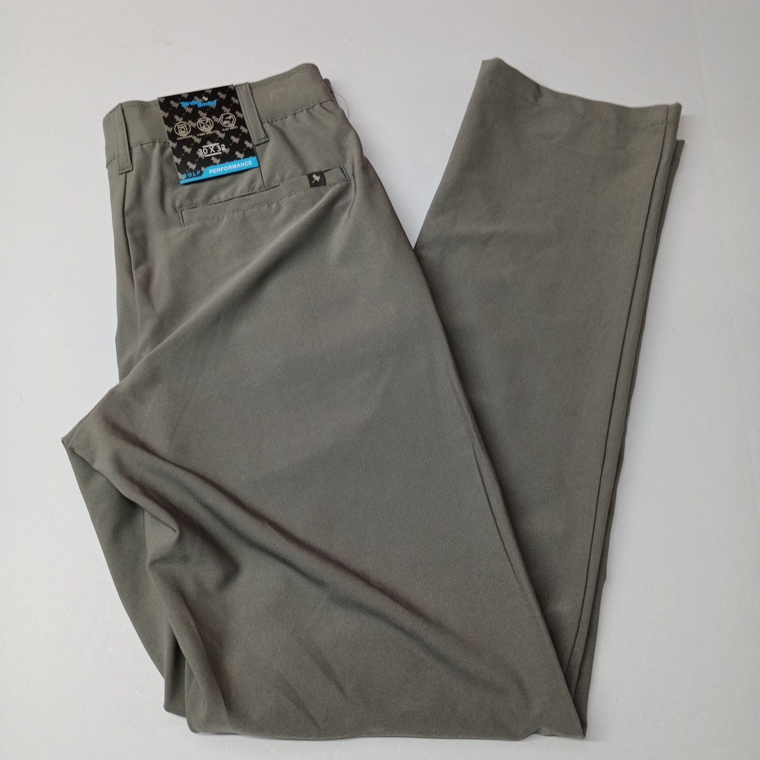Birdie Bound Golf Pants Mens Size 30x32 Gray Flex Waist Straight Fit Casual NWT