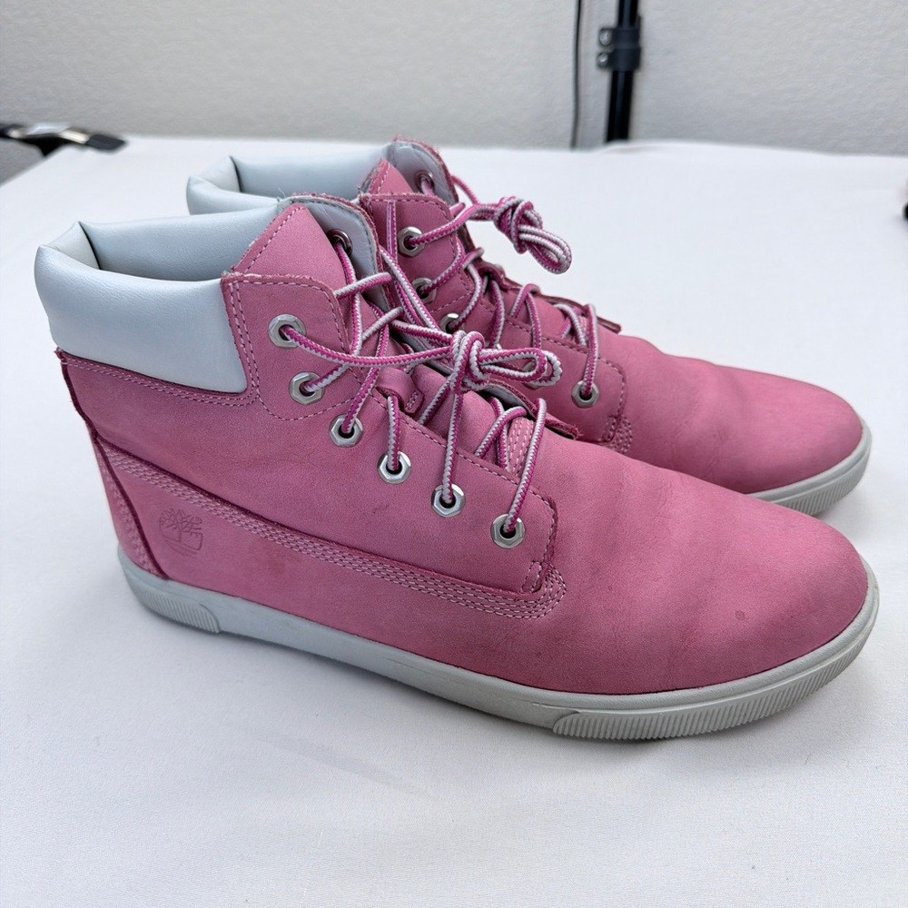 Timberland Pink Nubuck Lace-Up Boots