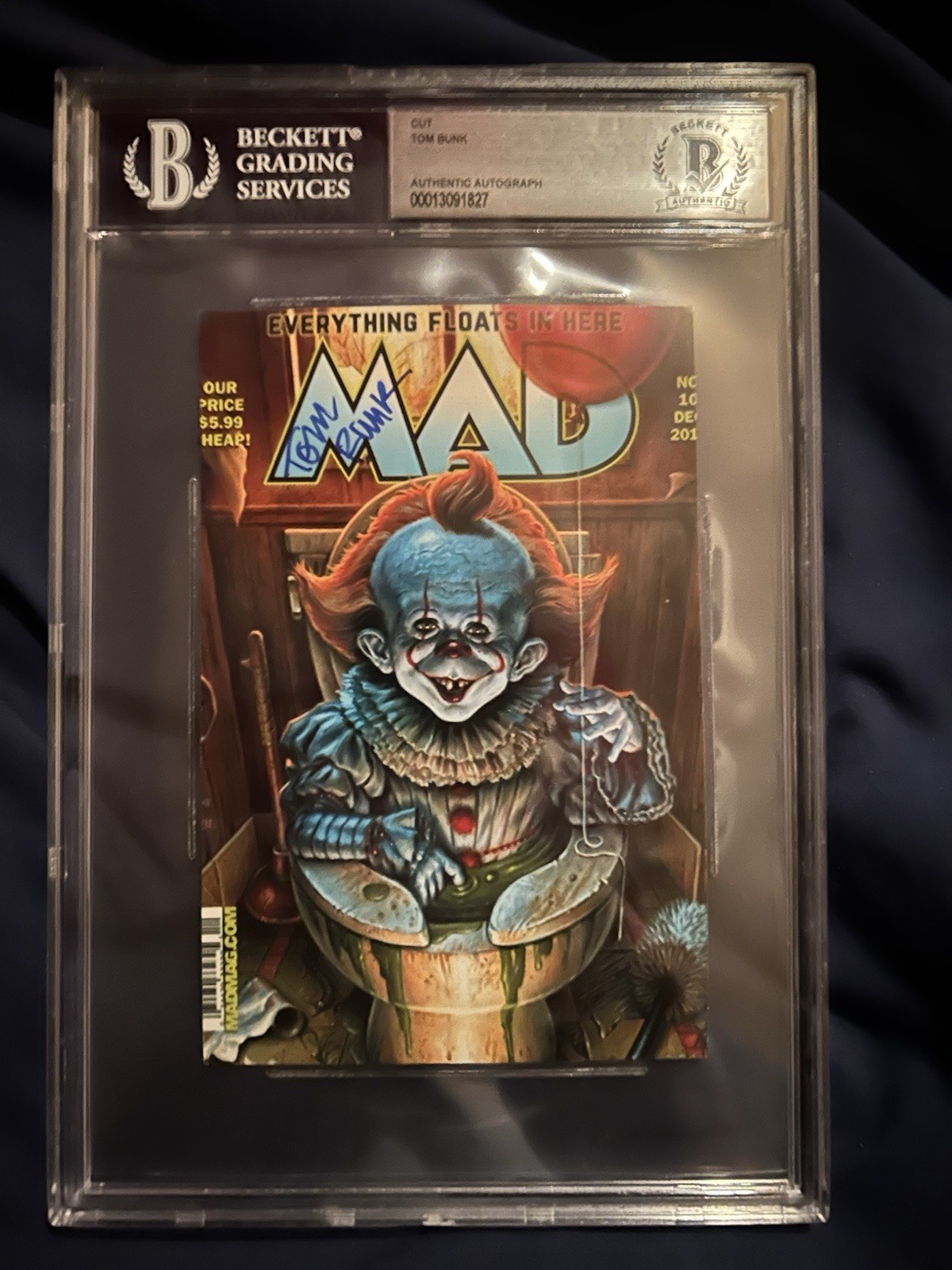 Tom Bunk Mad Magazine Signed 4x6 Photo autograph BAS Beckett Slabbed GPK