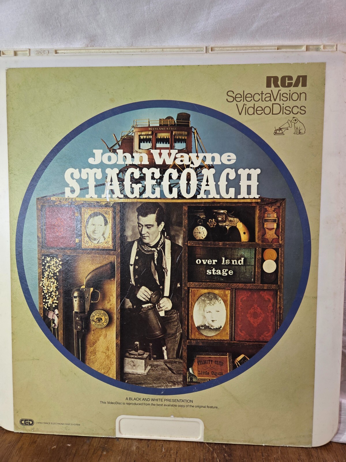 CED 💿 Stagecoach John Wayne 1939 B&W VideoDisc  CED SelectaVision