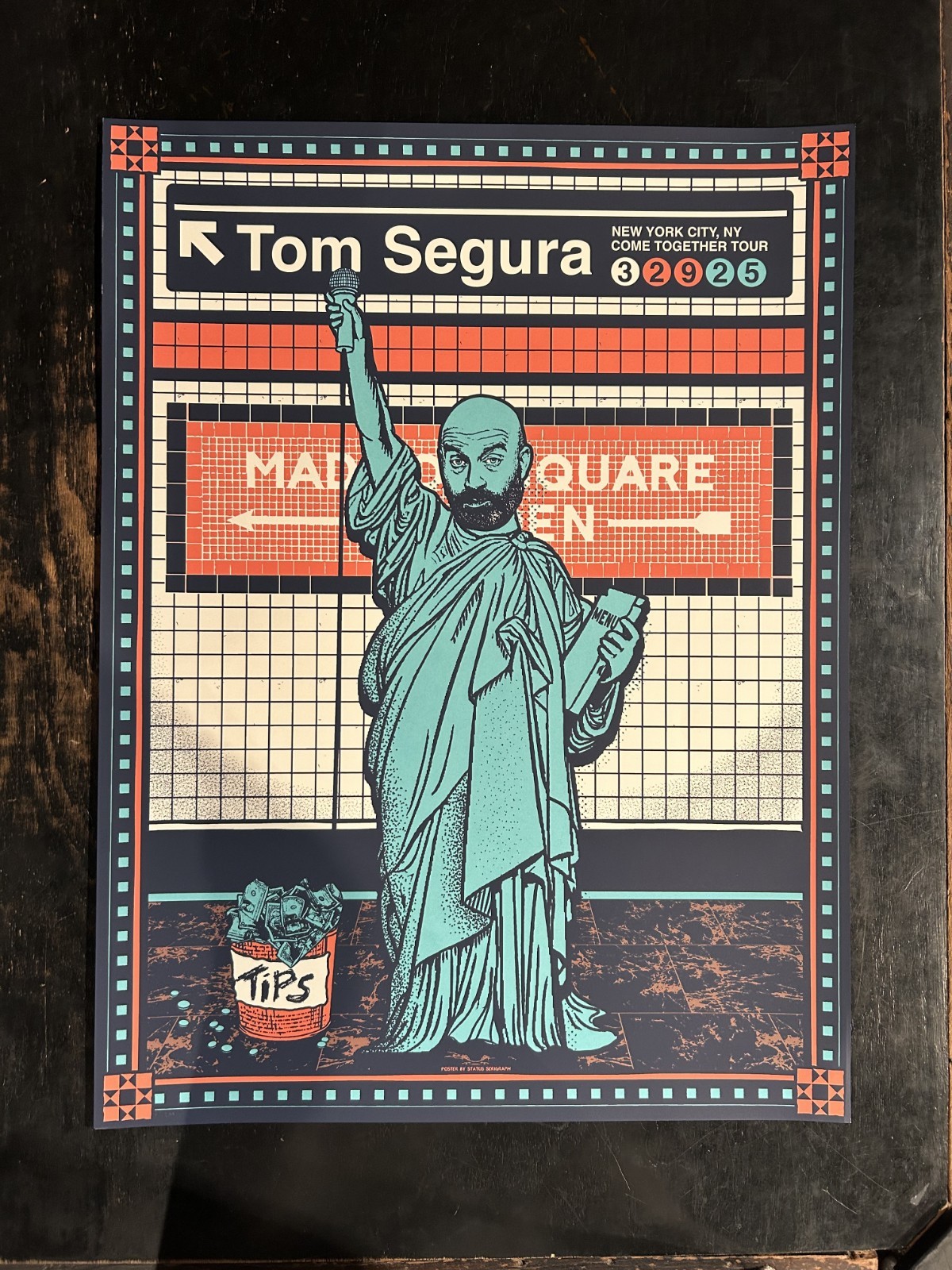 TOM SEGURA Come Together Tour Poster 18x24 2025 Madison Square Garden 3/29/25