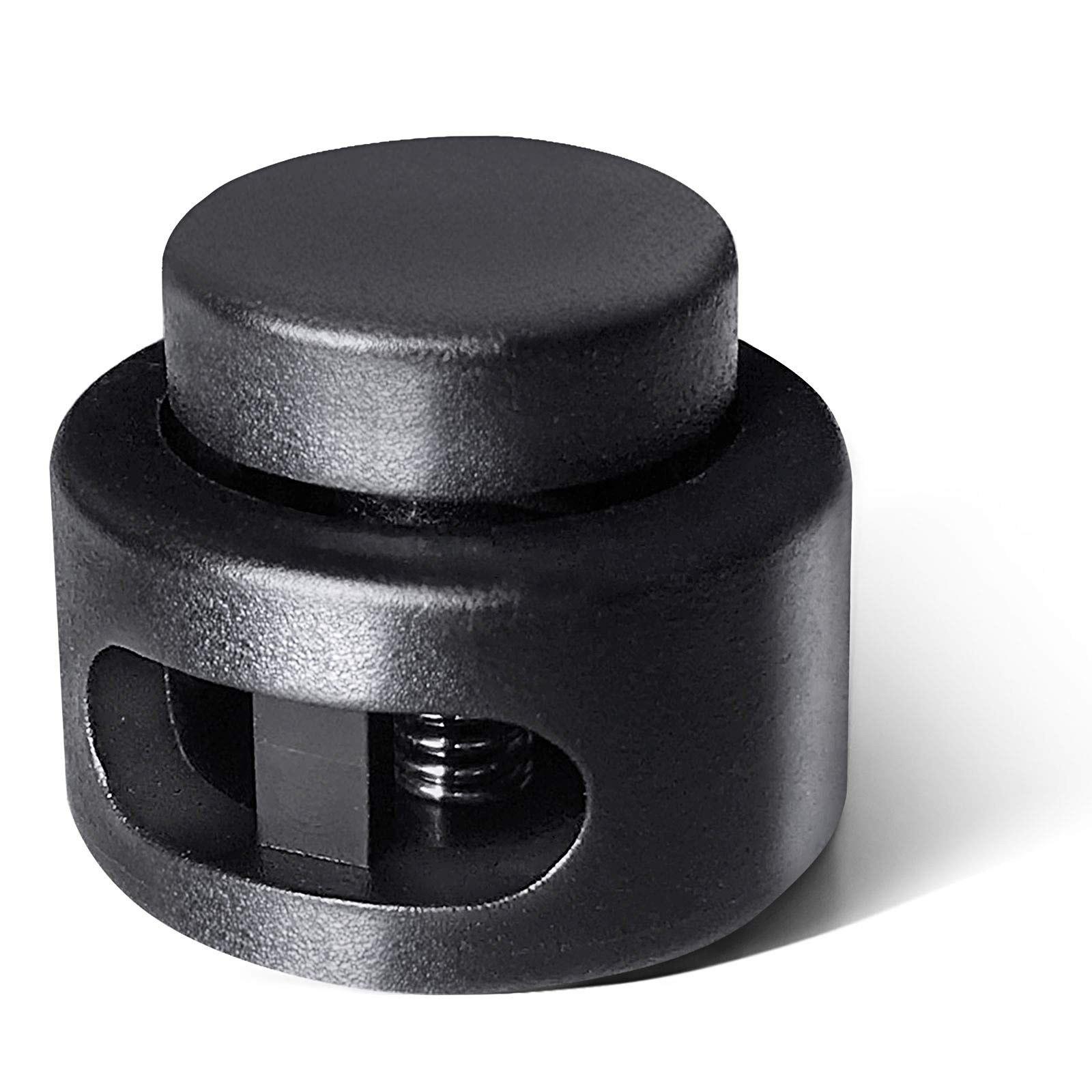 AQRINGO Plastic Cord Locks Double Hole Spring Toggle Stopper Stops Black 