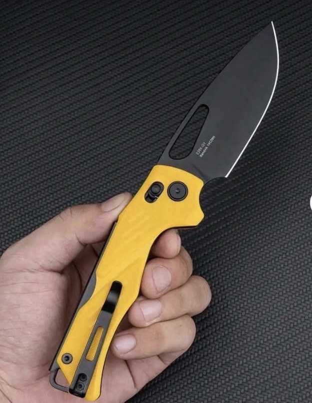 SRM Mirage 238X-GY Yellow D2 steel G10 handle Cross Bar Lock pocket knife 🔥