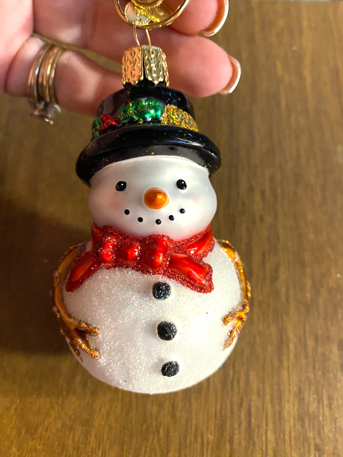 Vintage Blown Glass Snowman Old World Christmas Ornament 4"