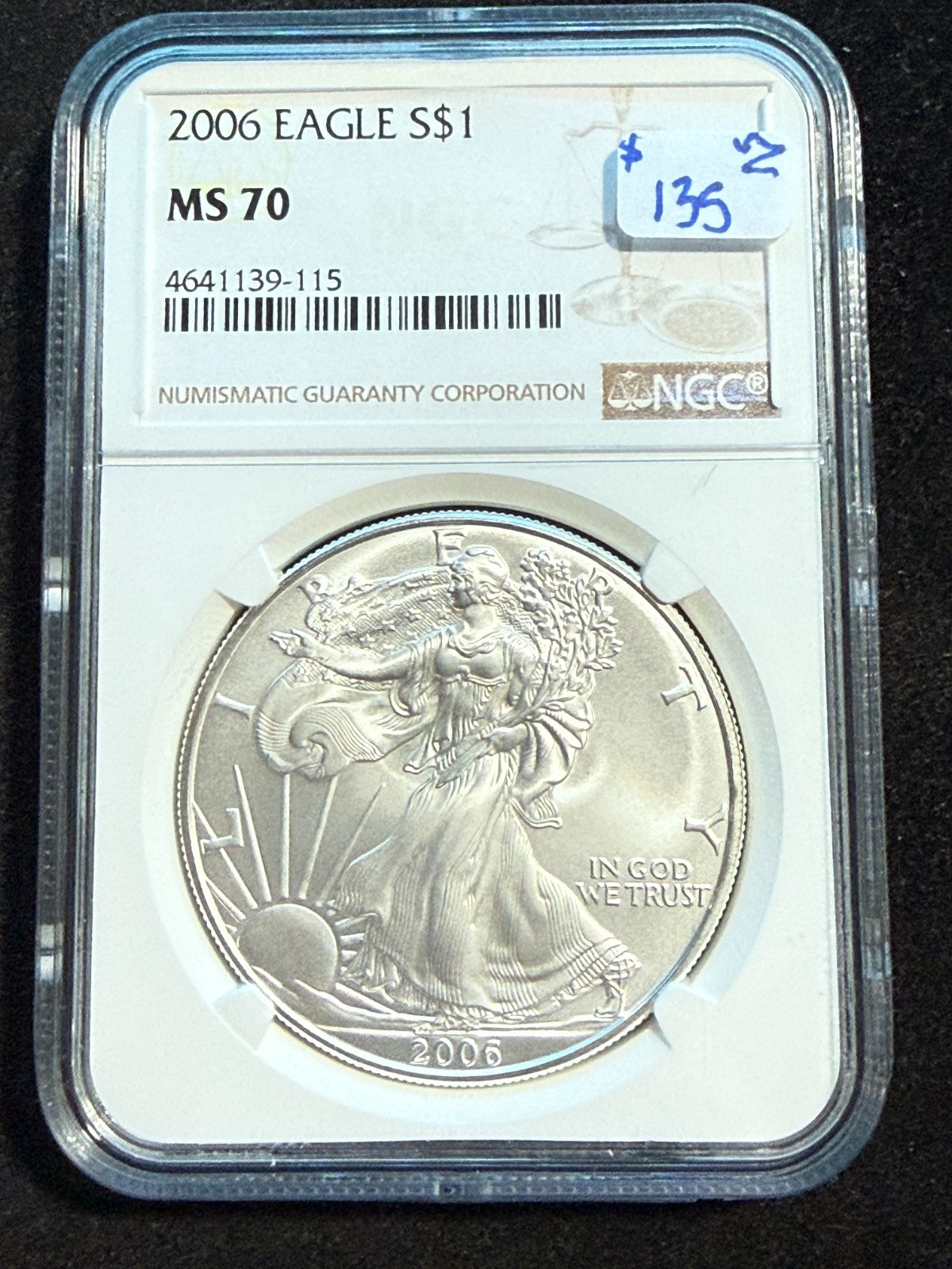 2006 AMERICAN SILVER EAGLE NGC MS 70 115