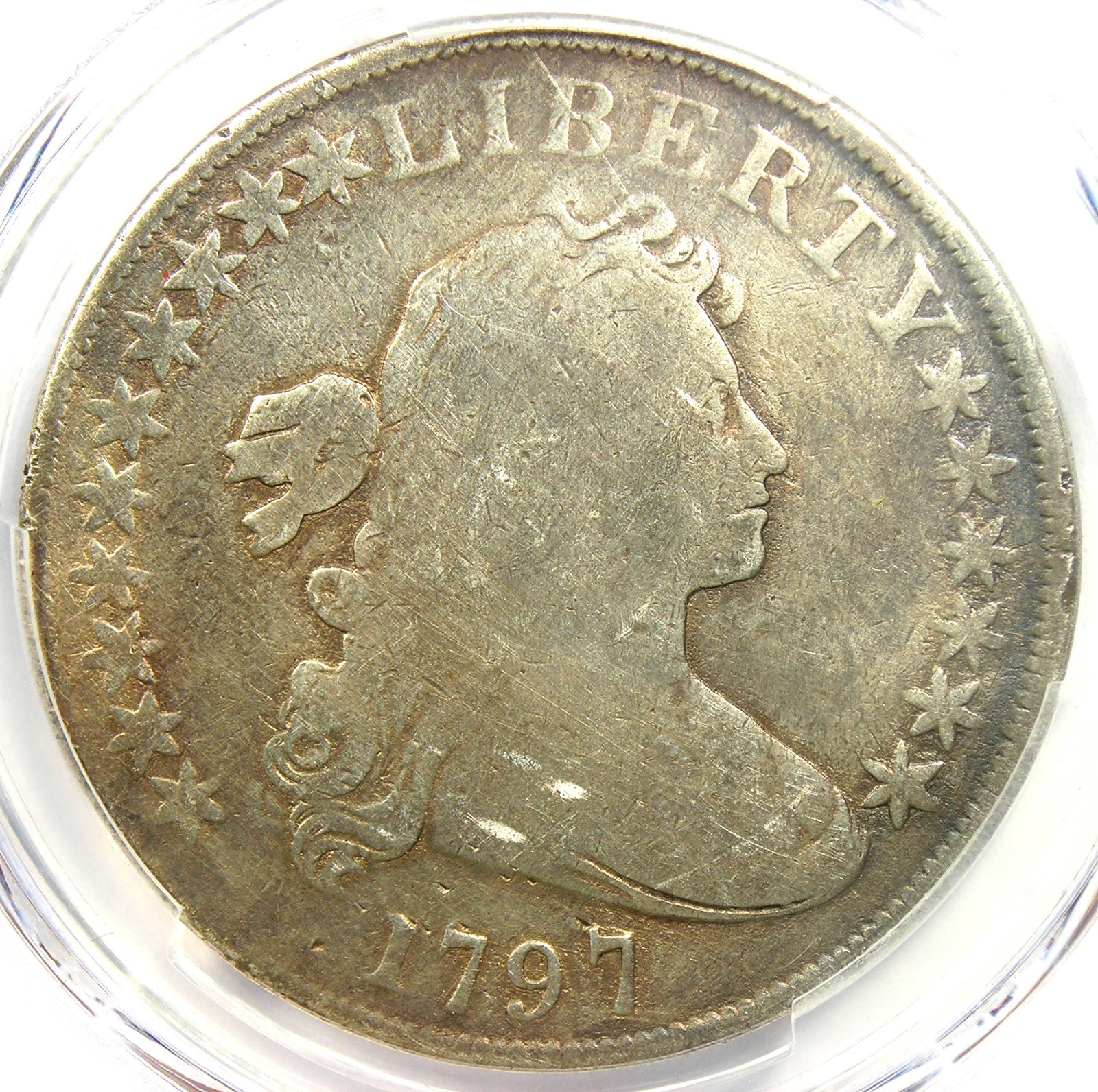 1797 Draped Bust Silver Dollar $1 Small Eagle Coin - Certified PCGS Good Detail