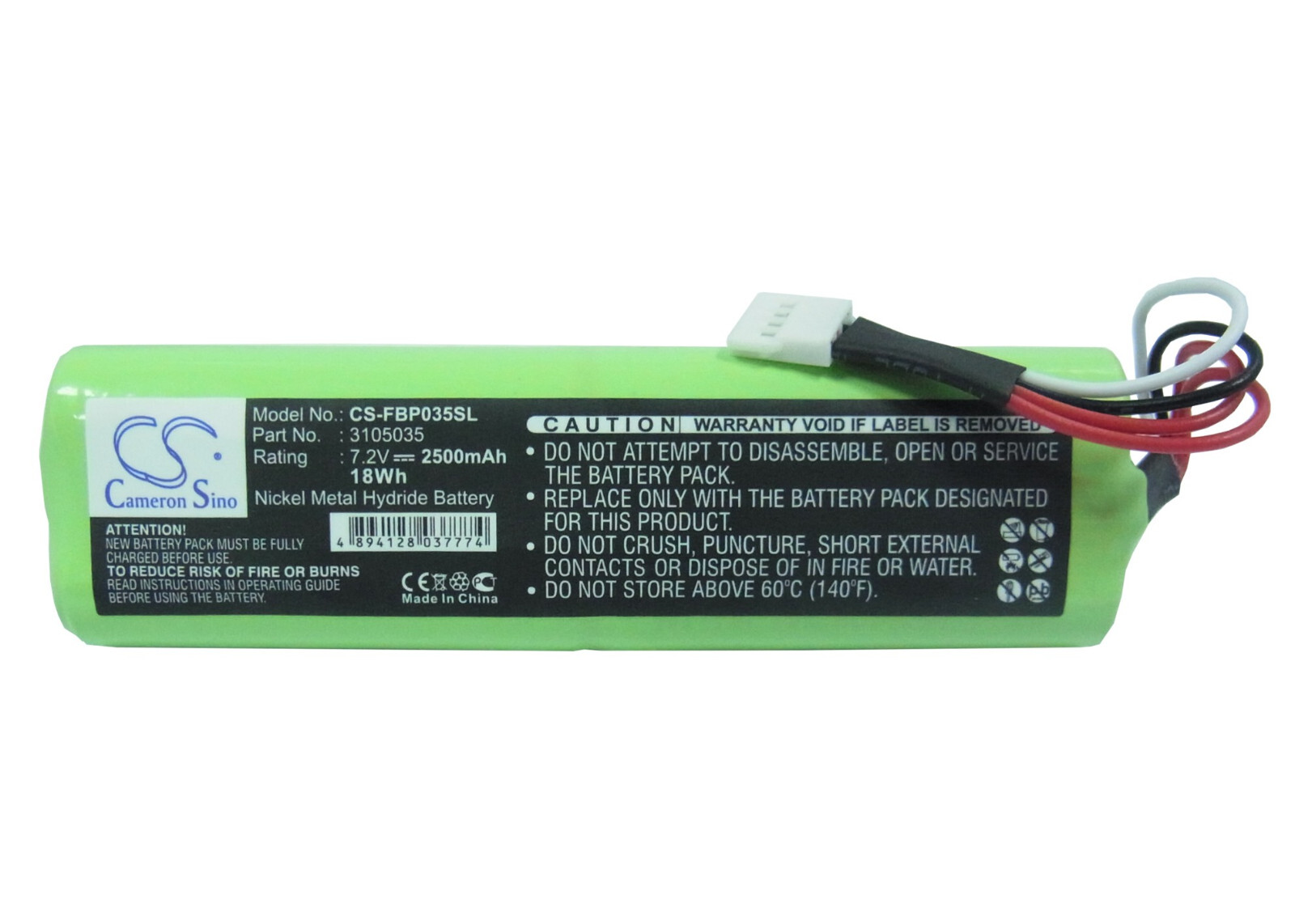 Battery 7.2V 2500mAh Type 3105035 3524222 for Fluke Ti-10, TiR, TiR1, Ti20-RBP