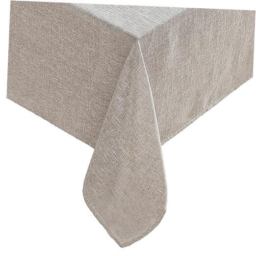  Harper Luxuriously Smooth Fabric Tablecloth for 144" x 60" (Rectangular) Taupe