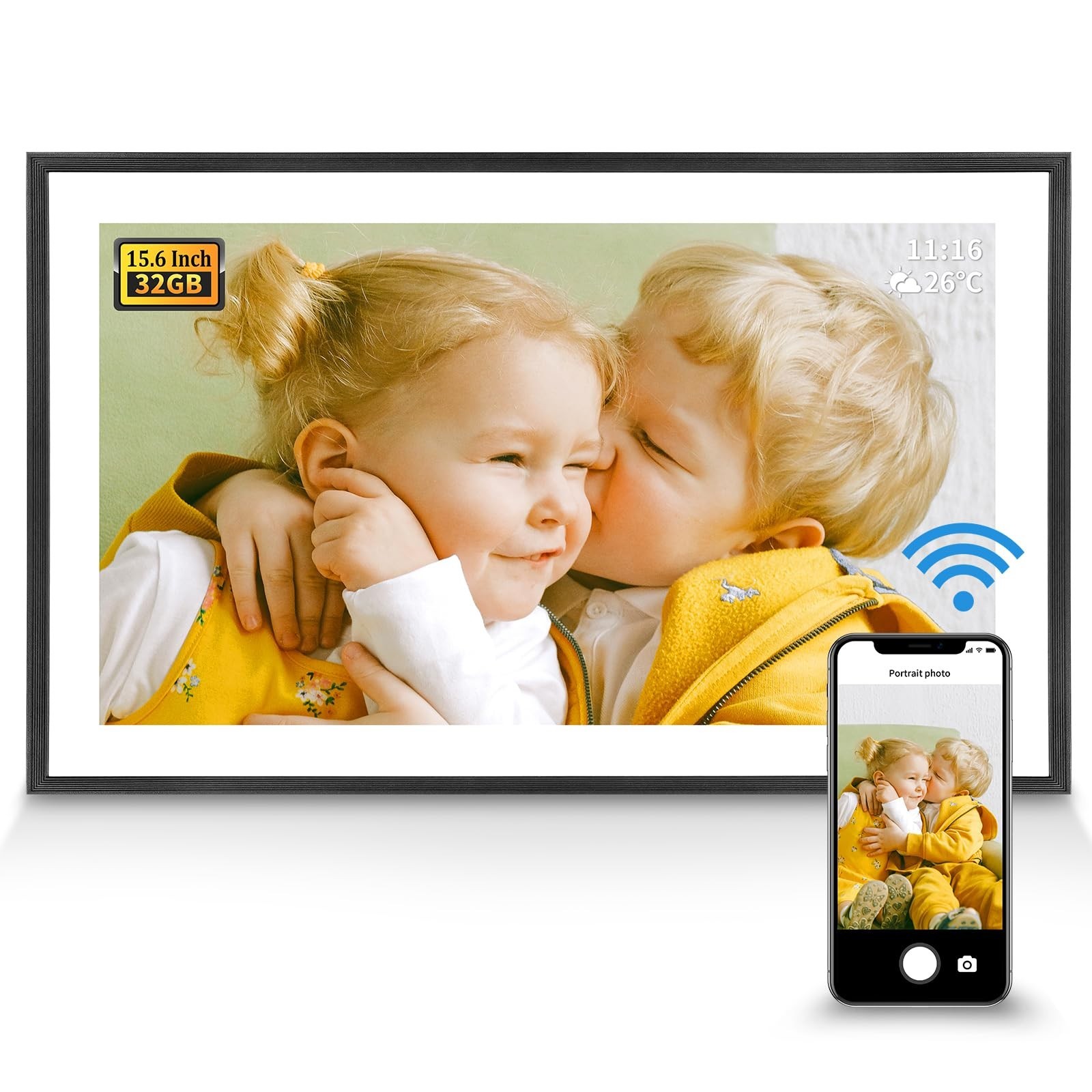 Digital Picture Frame 32G WiFi - 15.6 inch Digital Photo Frame with 1920 * 10...