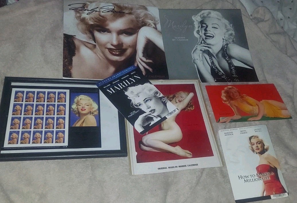 Marilyn Monroe LOT Vintage Postcard Calendars Photo Stamps Lifetime Collection !
