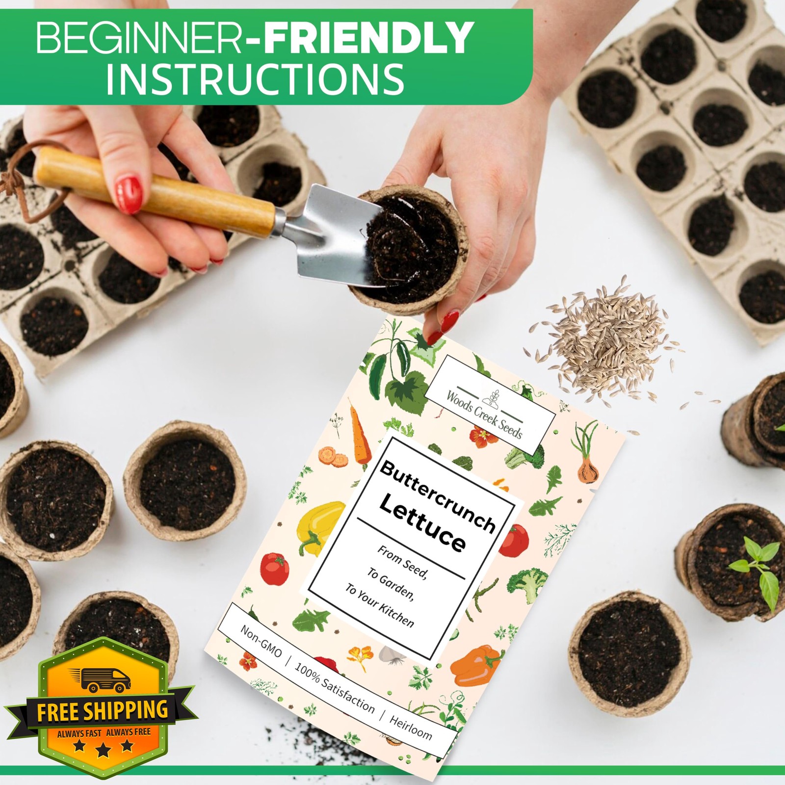 Buttercrunch Lettuce Seeds Heirloom Non-GMO Butterhead Planting Garden