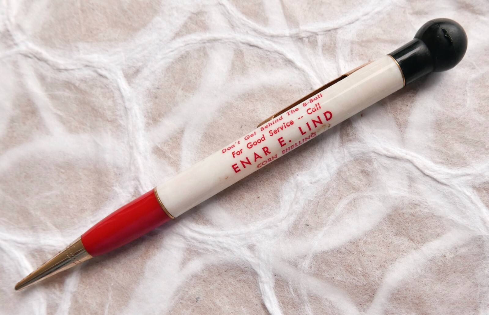 Vintage Redipoint Enar Lind Corn Shelling Mech Advertising Pencil Essex, Iowa G3