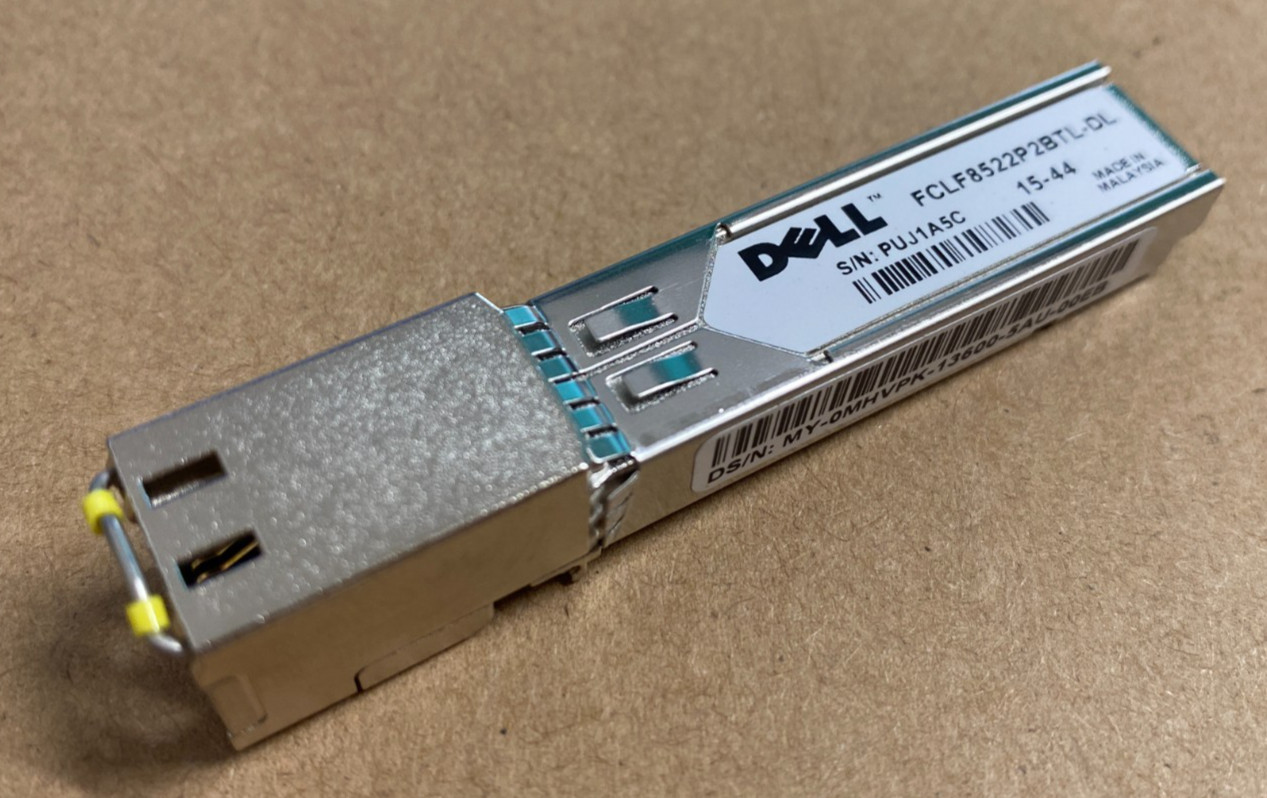 Dell FCLF8522P2BTL-DL SFP 1000Base-T RJ45 Transceiver Module