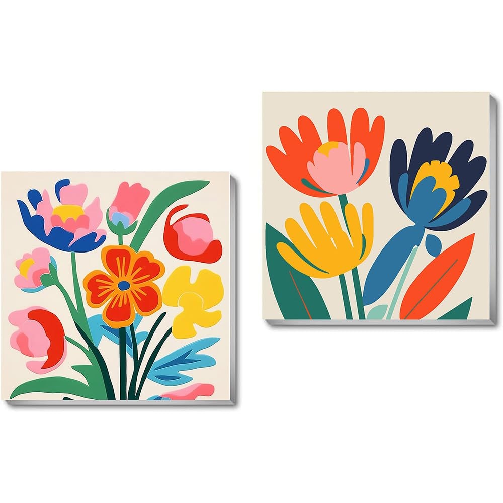 2 Pack Framed Paint By Number Kit For Adults Beginners DIY Canvas Art 8x8