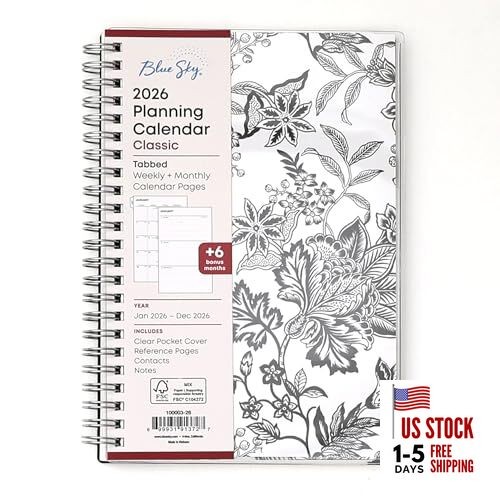  2026 Weekly and Monthly Planner Calendar, January 2026 - 5" x 8" Analeis- 2026