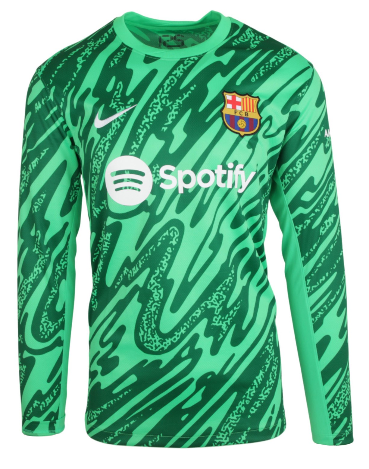 Nike Football Soccer Jersey Long Sleeve FC Barcelona Barca Green DRI-FIT 