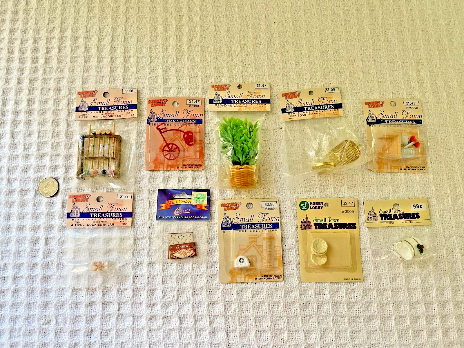 Vintage Small Town Treasures Hobby Lobby Dollhouse Miniatures Lot Set of 10