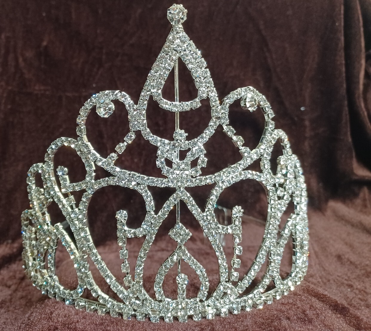Wholesale Lots 11 Pcs Large Crystal Bridal Princess Tiara Crown 6 1/2" x 5 1/4"