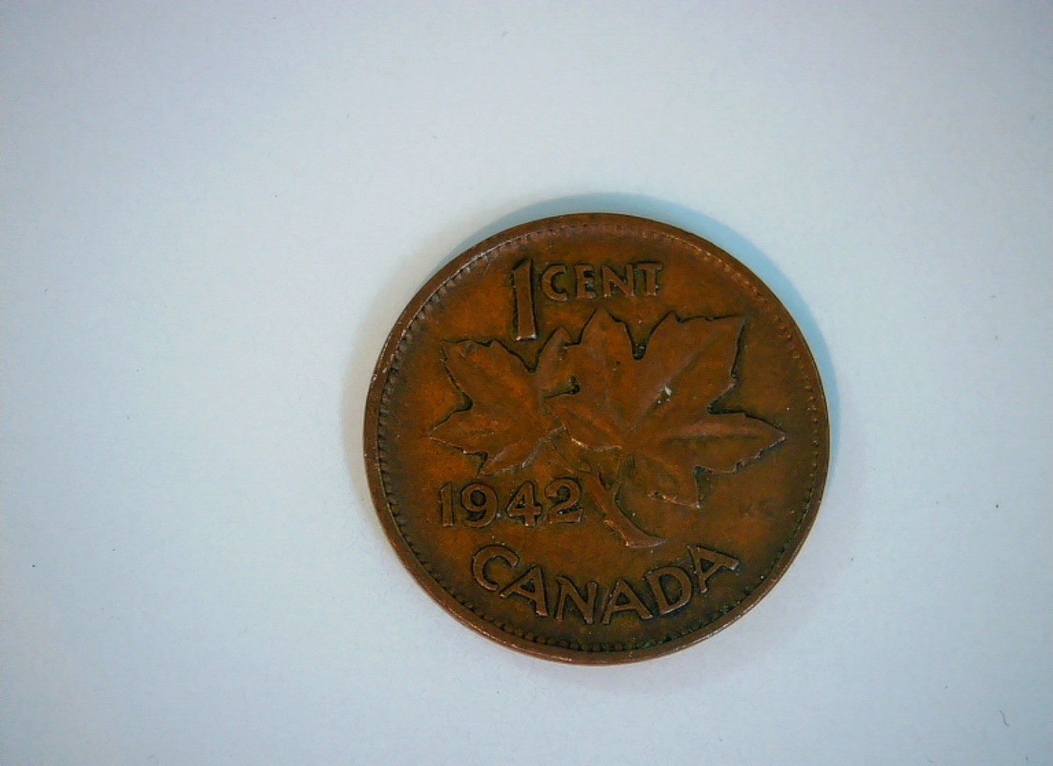 Canada 1942 1 Cent George VI Maple Leaf Cent Coin