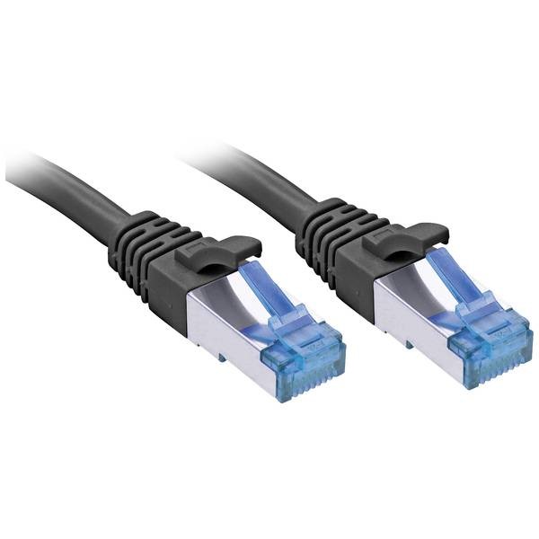 LINDY 47421 RJ45 Network Cable, CAT 6A S/FTP Patch Cable 25.00m Black 1pc