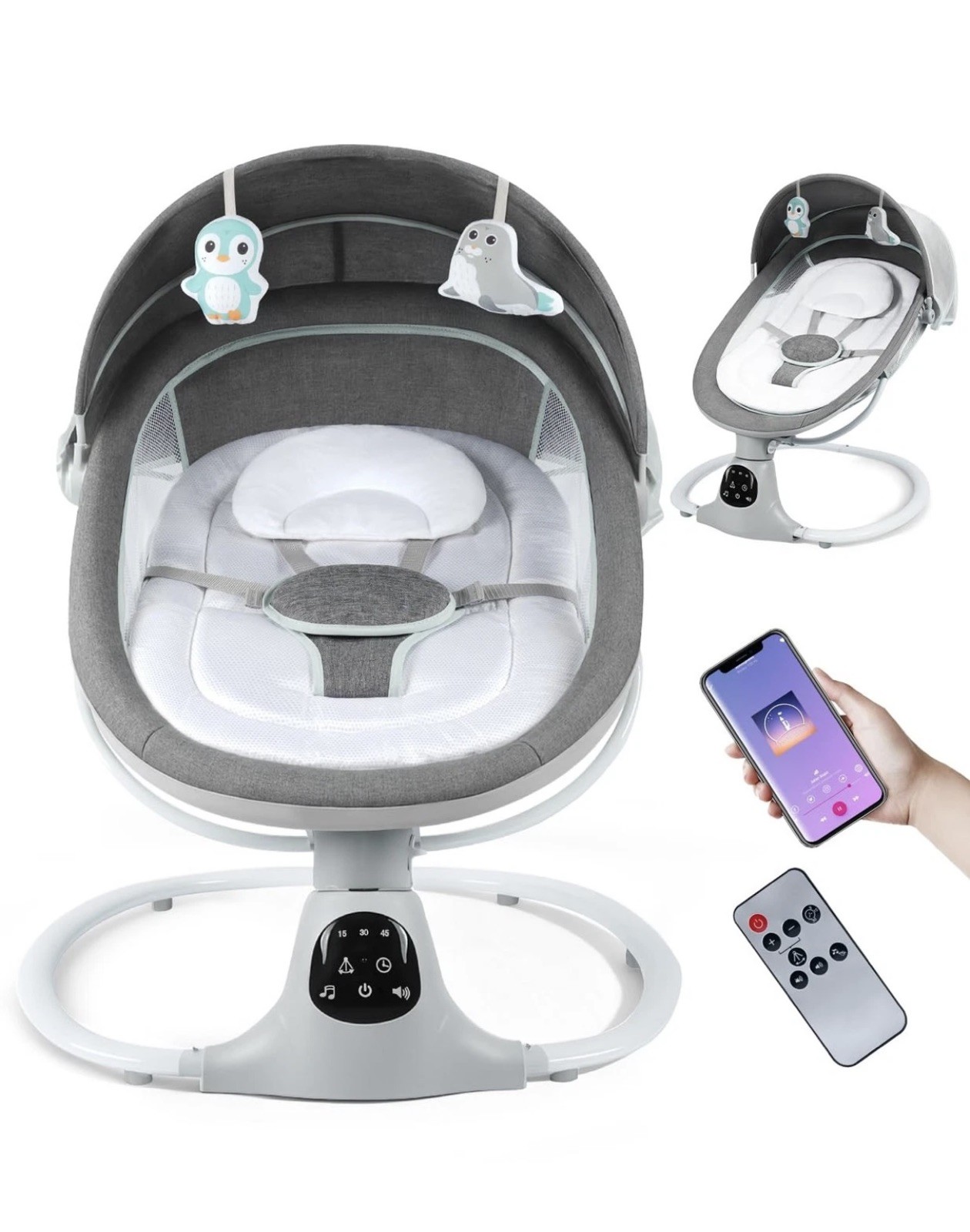 Electric Baby Swing for Infants to Toddler| Portable Infant Swing with Remote