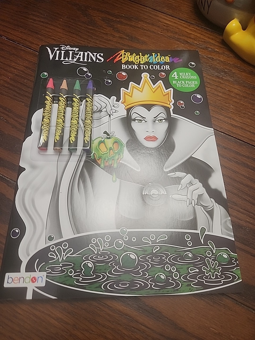 Disney Villains Black Paper Coloring Book with Crayons for Kids Age 3 and Up