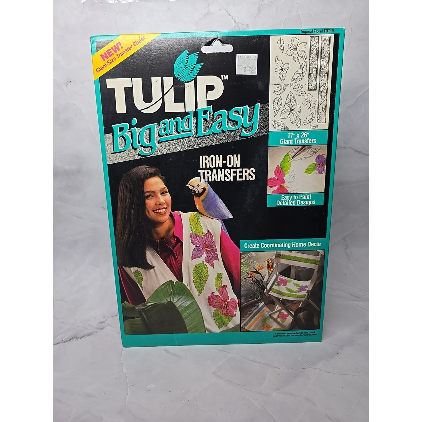 1992 Tulip Big and Easy Iron-On Transfers Tropical Floral