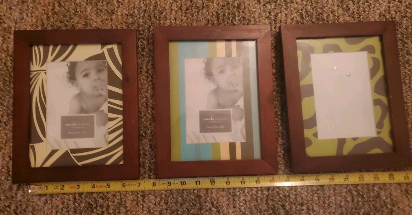 NEW Set of 3 Frames Baby Bali Blue Picture Never Used 4" x 6" Couture  Well Made