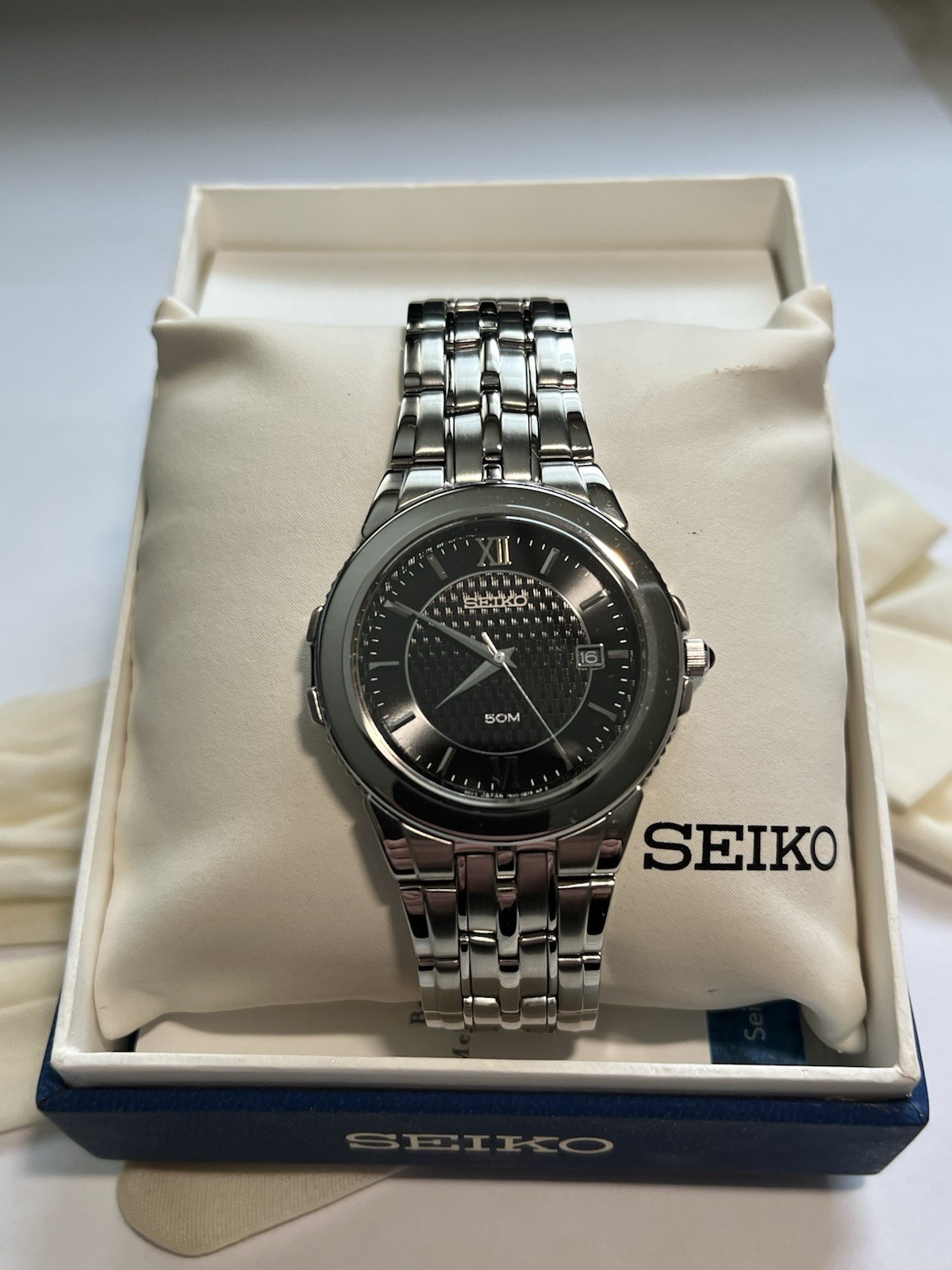 SEIKO Le Grand Sport Quartz  Black Dial SS Men's Watch SKK637