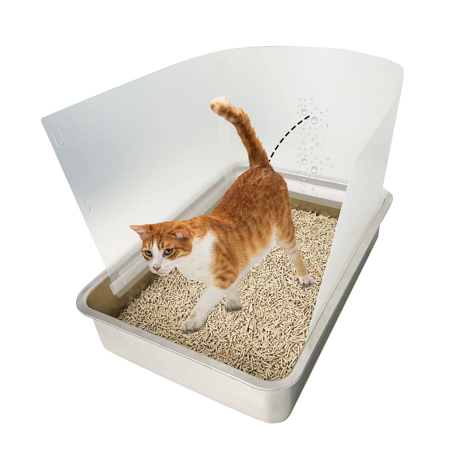 3 Pcs Connectable Cat Litter Box Pee Shields High Side Easy Cleaning Anti-Splash