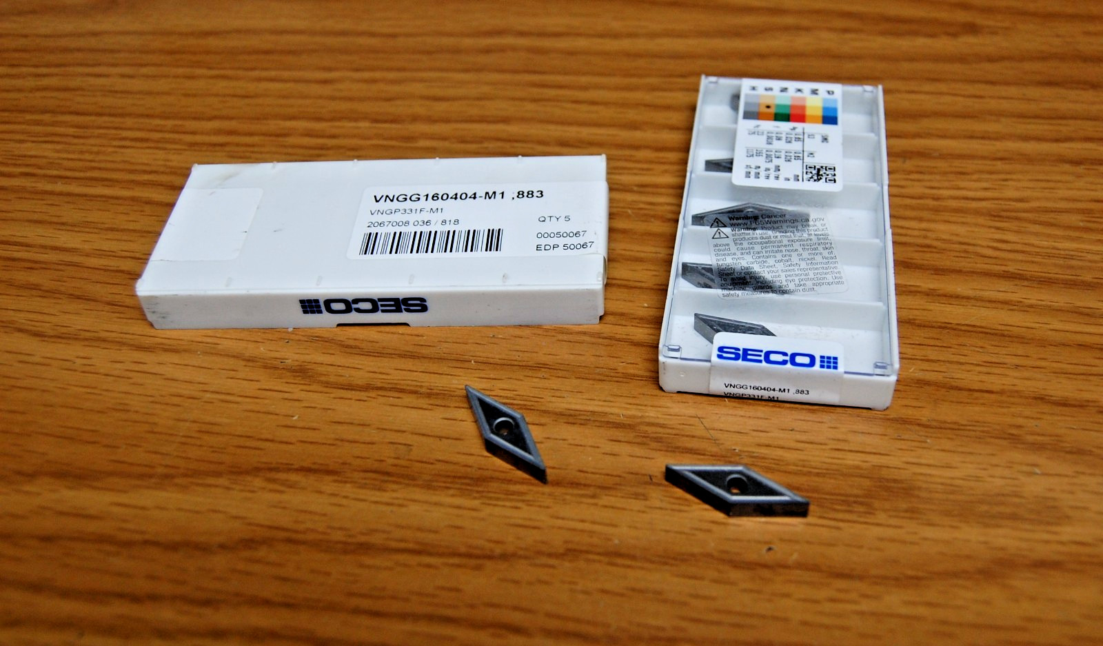 SECO TURNING INSERT VNGG160404-M1 883 CARBIDE/CERMET EDP# 50067 (5/PACK)