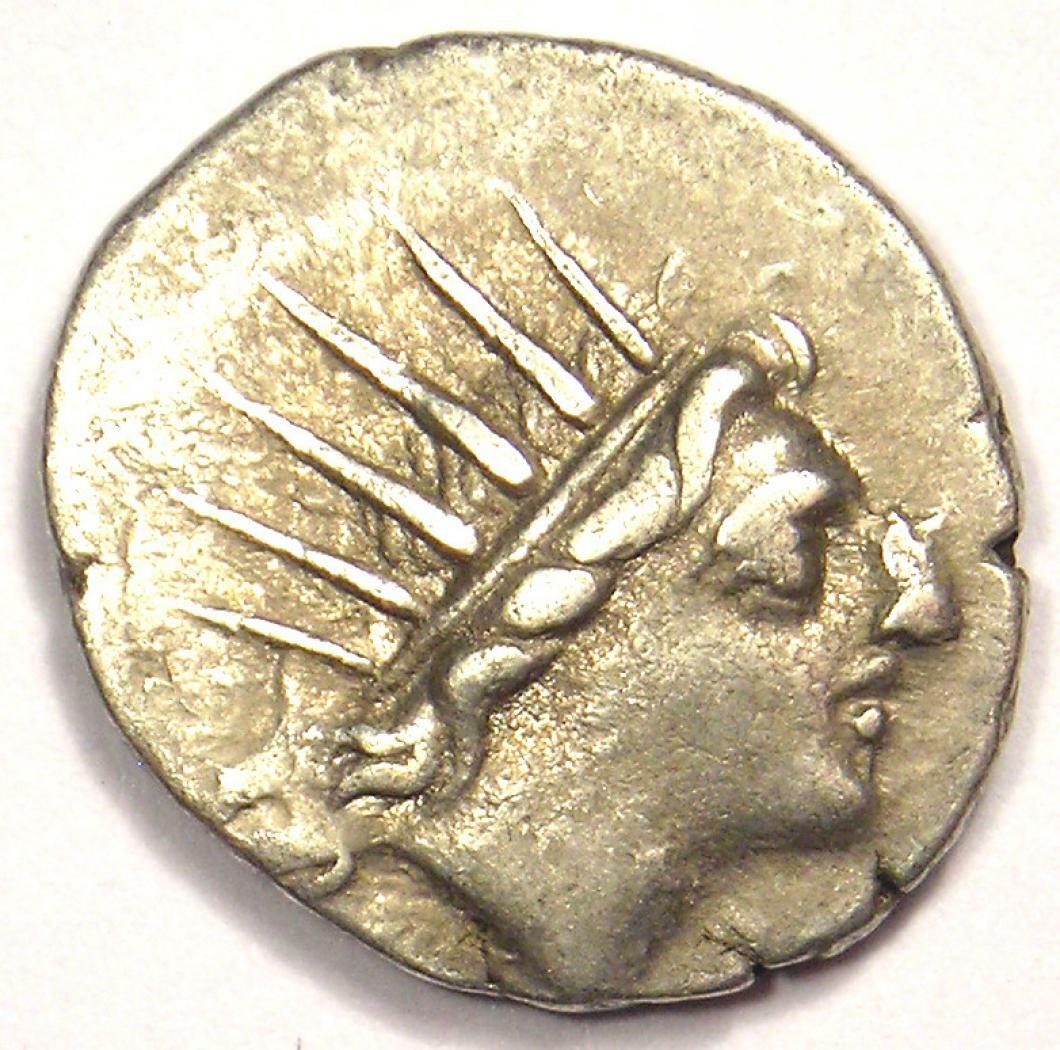 Carian Islands Rhodes AR Drachm Coin 84-88 BC - VF Condition - Rare Coin!