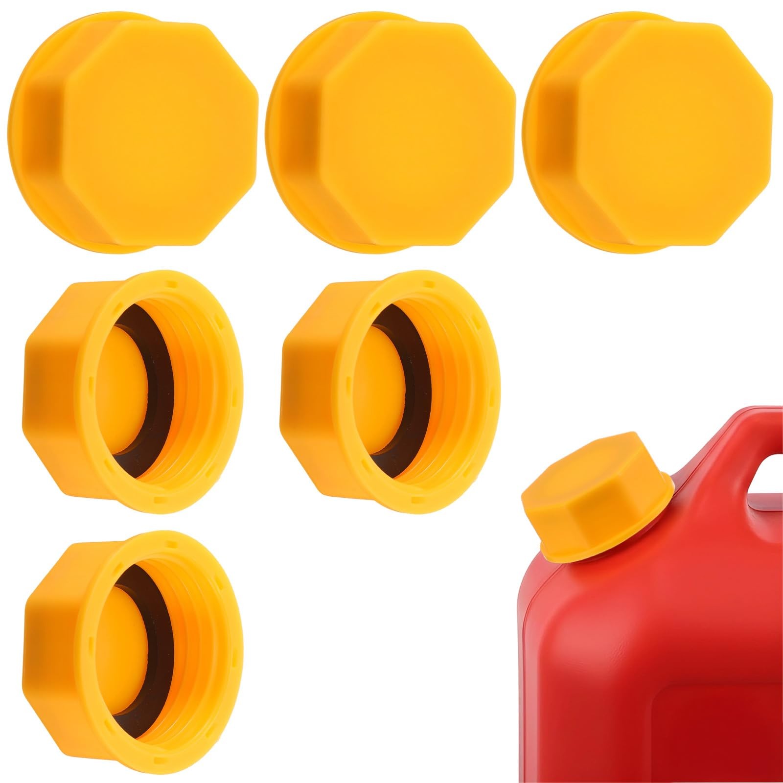 WJIAAA 6 Pcs Gallon Gas Can Cap, 5 Gallon Replacement Lid With Coarse Thread,...