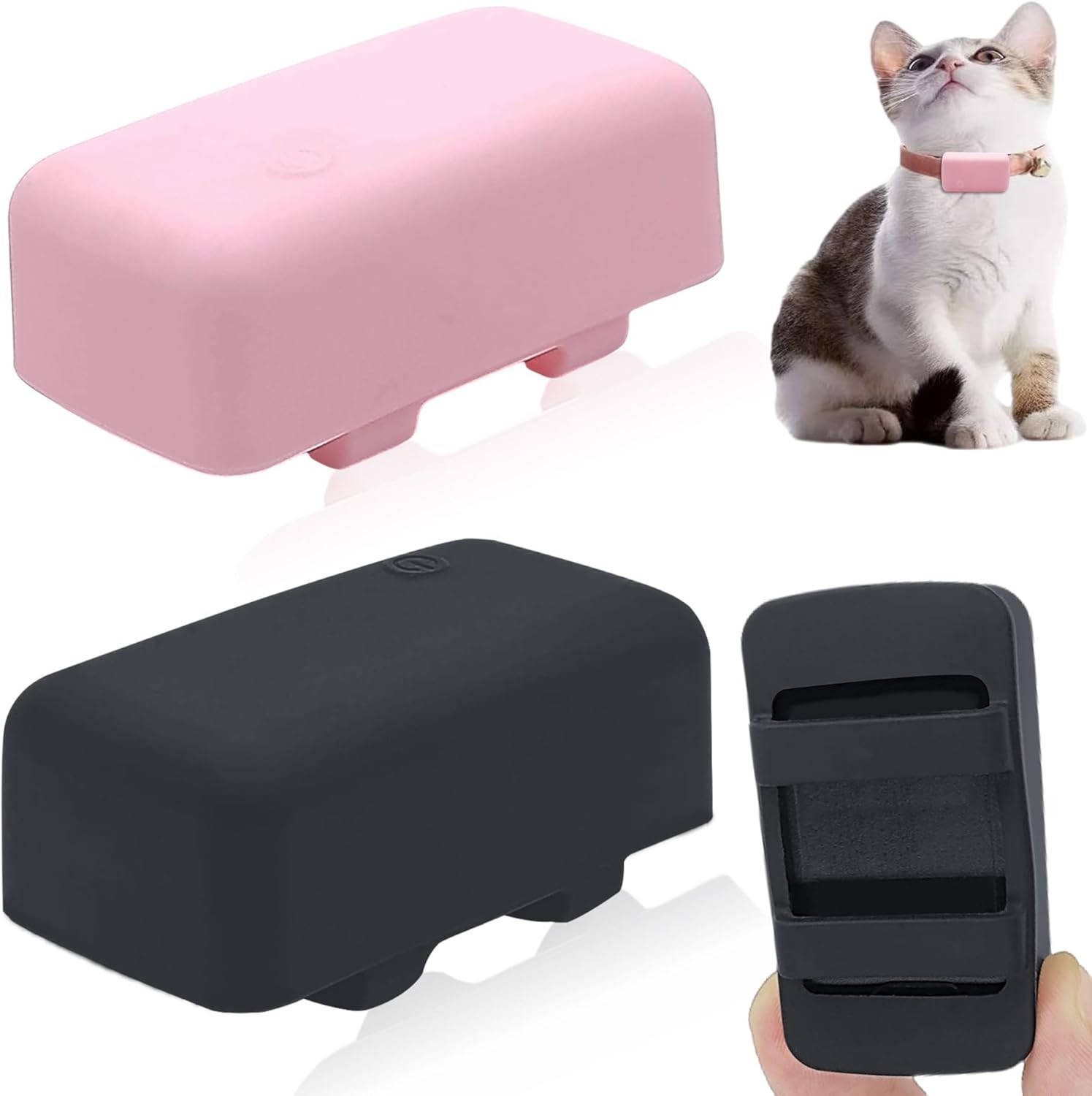 2 Pack Silicone Holder Compatible for Tractive cat Mini Tracker,Rubber 
