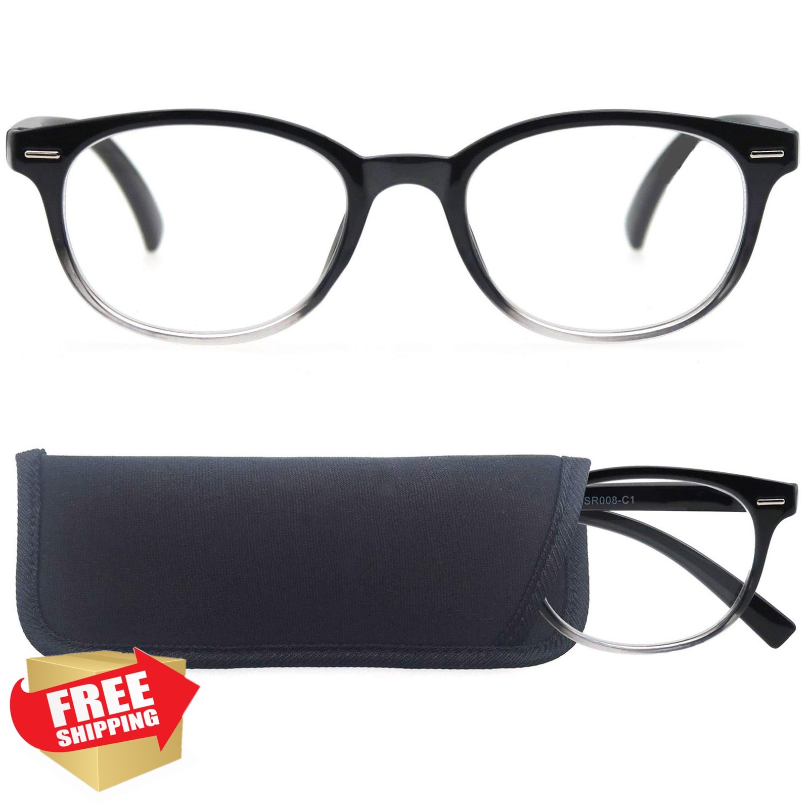 Reading Glasses 2.25 Women 3 Pack Round Spring Hinge Fashion Readers Pouch